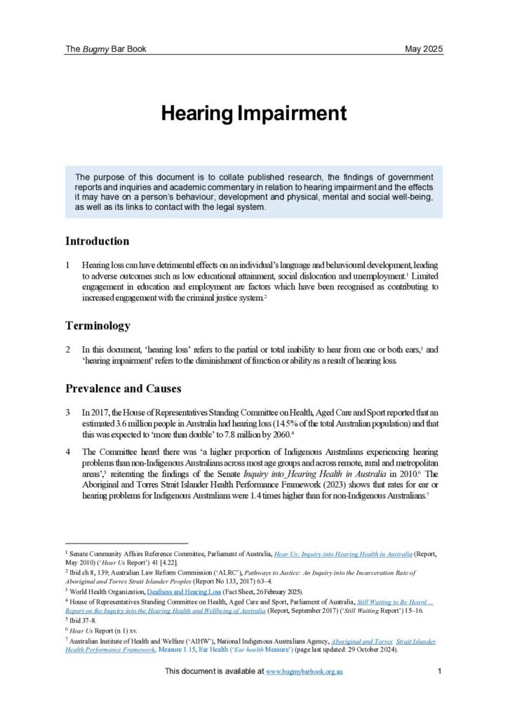 Hearing Impairment – chapter