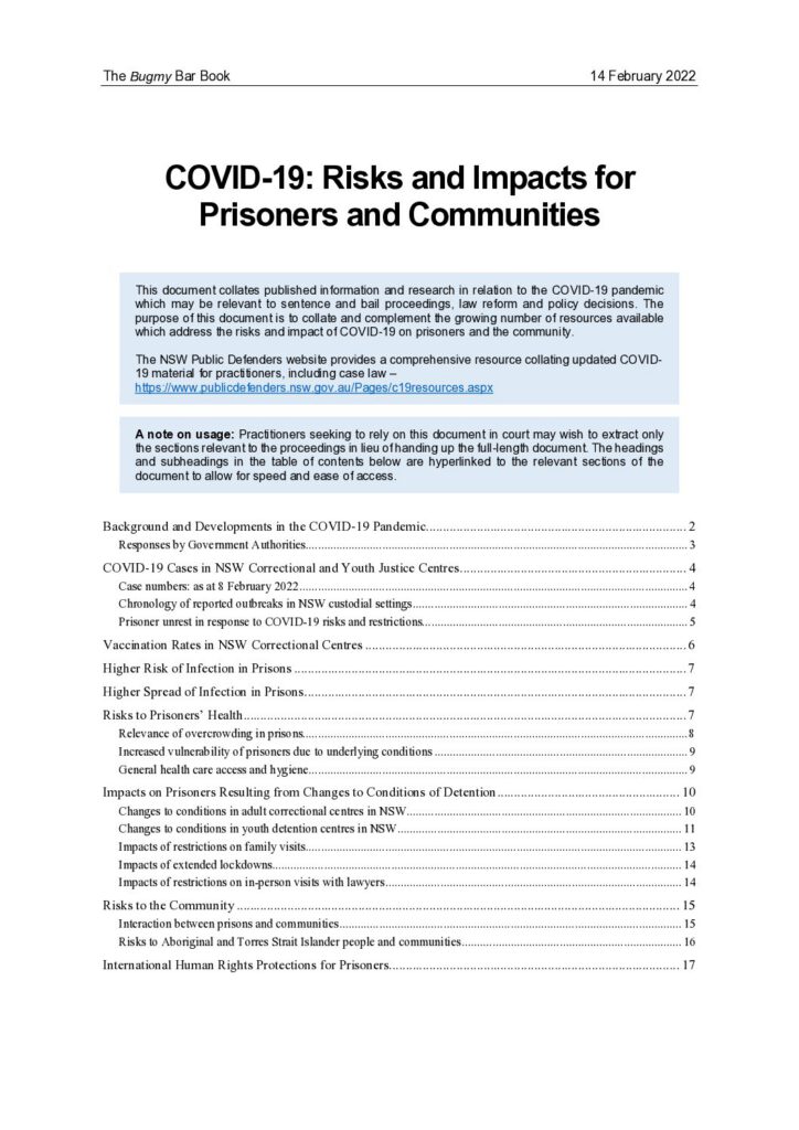 COVID-19 Risks and Impacts – chapter