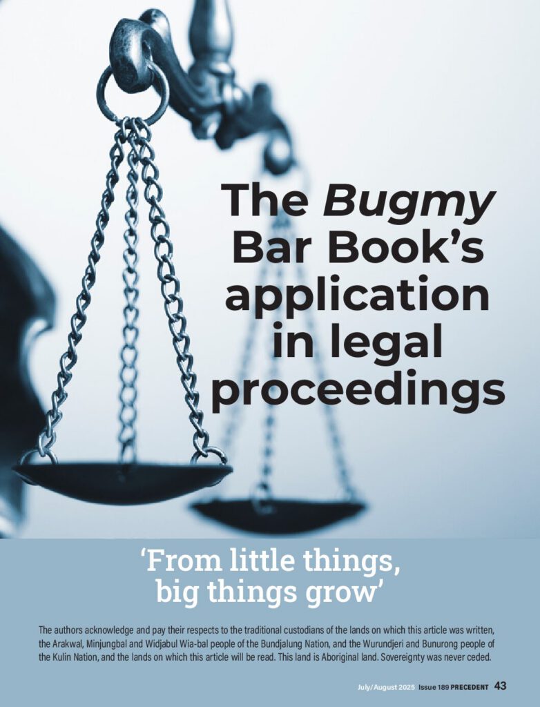The Bugmy Bar Book’s application in Legal Proceedings